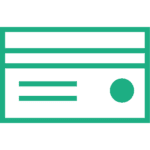 Card payment symbol of a credit card shape