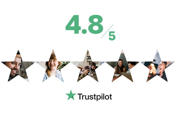 Five people laughing in stars after they switch business energy